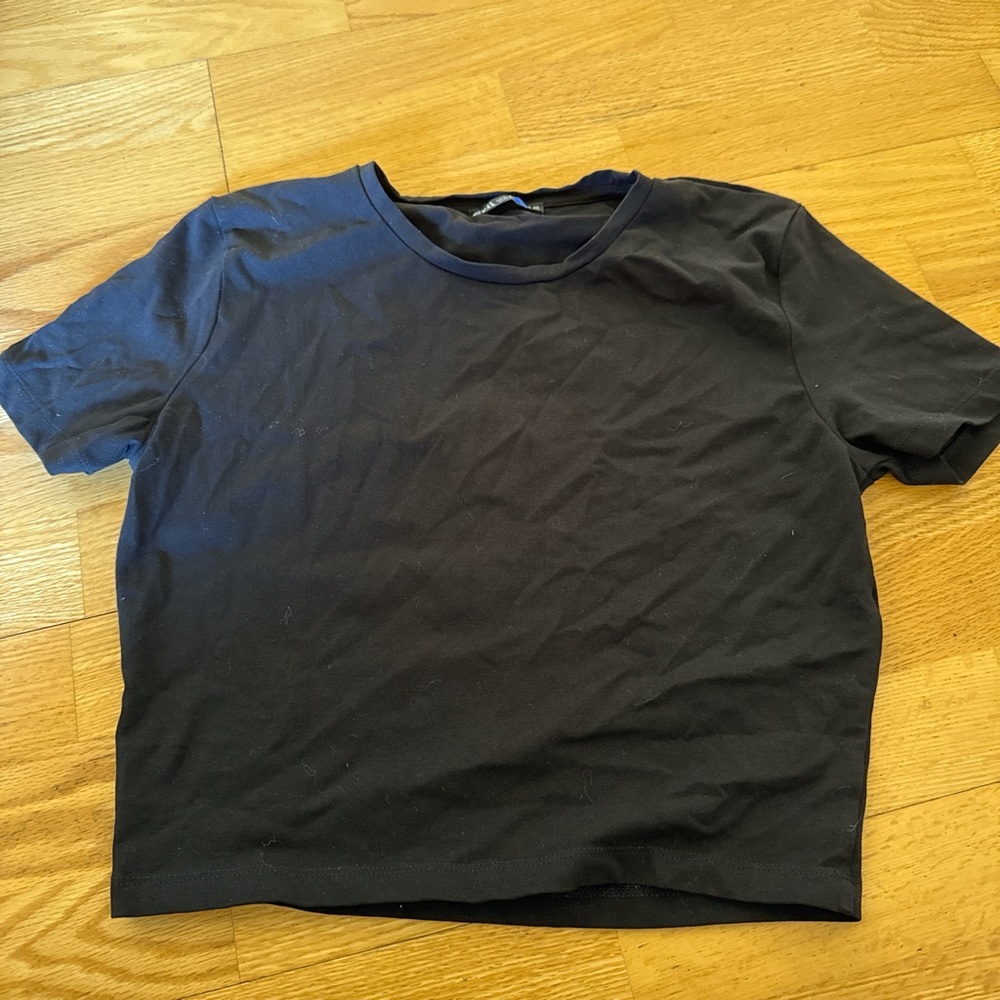 Black Zara Baby Tee Cropped